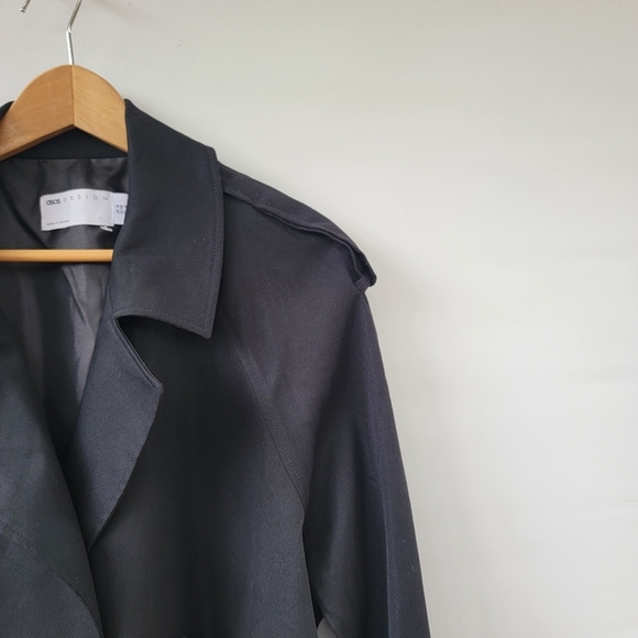 ASOS Jacket Womens 6 Black Waist Length Lightweight Oversized Relaxed Trench - Picture 5 of 16